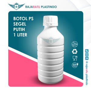 Botol PS Segel 1 Liter Putih + Plug + Tutup