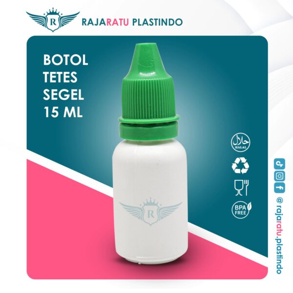 Botol Tetes Segel 15 ml + Setcap Hijau