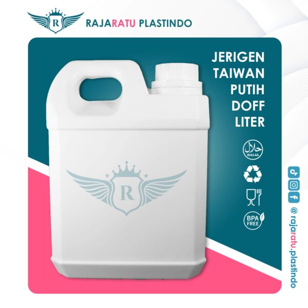 Jerigen Taiwan Putih Doff 1 Liter