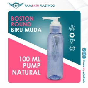 Botol BR 100 ml Biru Muda + Pump Natural