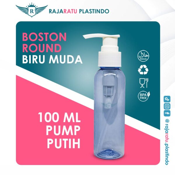 Botol BR 100 ml Biru Muda + Pump Natural - Image 2