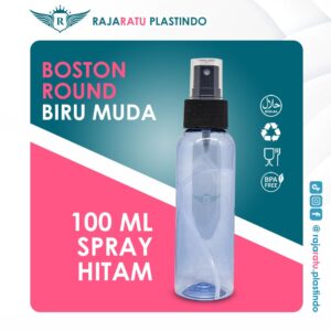 Botol BR 100 ml Biru Muda + Spray Hitam