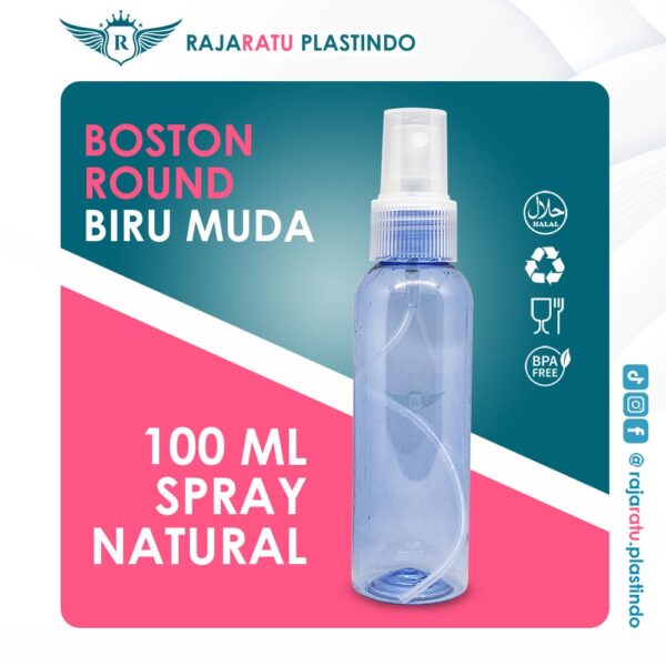 Botol BR 100 ml Biru Muda + Spray Natural
