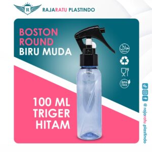 Botol BR 100 ml Biru Muda + Spray Trigger Hitam
