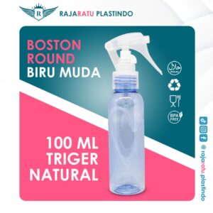 Botol BR 100 ml Biru Muda + Spray Trigger Natural