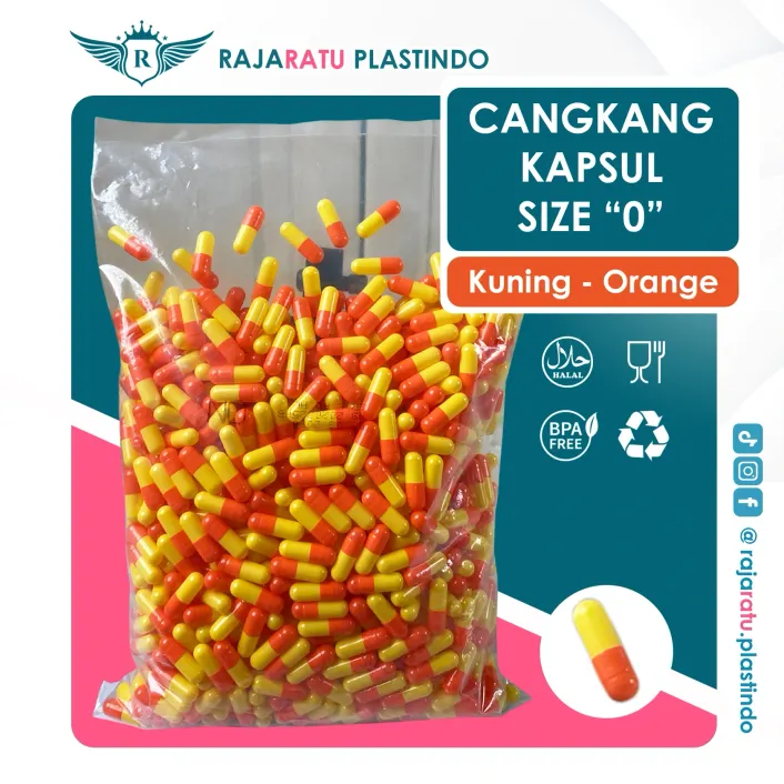 Cangkang Kapsul Size "0" Kuning Orange - Kapsulindo