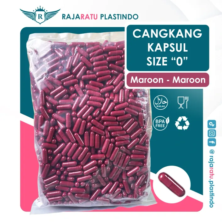 Cangkang Kapsul Size "0" Maroon Maroon - Kapsulindo