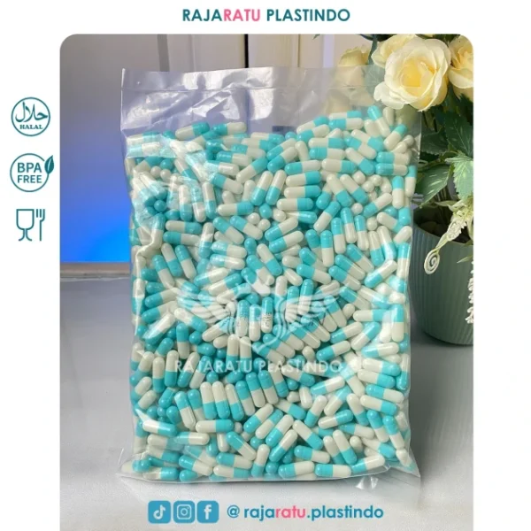 Cangkang Kapsul Size "0" Putih Biru Muda - Kapsulindo - Image 2