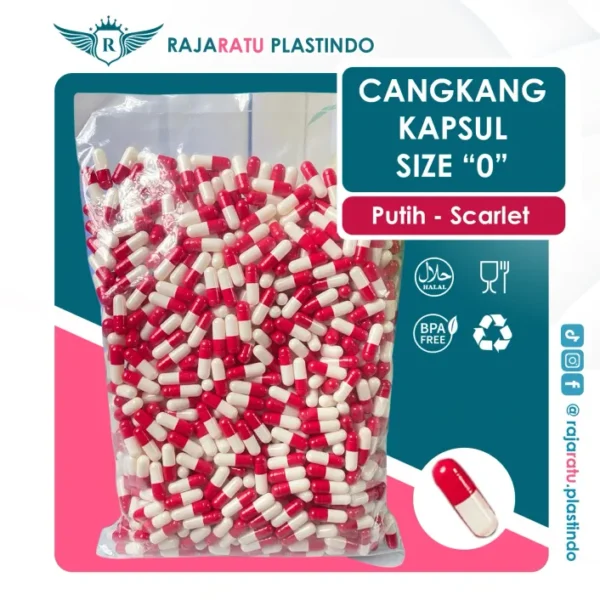 Cangkang Kapsul Size "0" Putih Scarlet - Kapsulindo