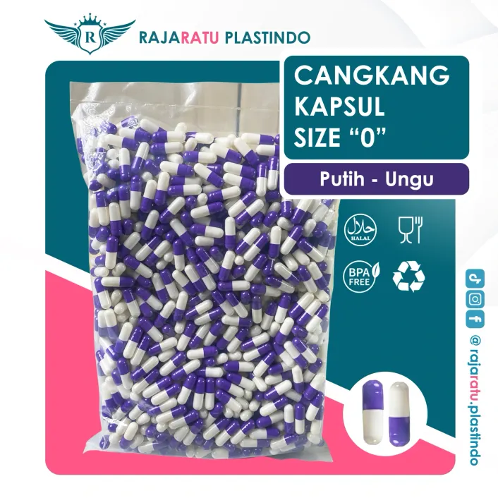 Cangkang Kapsul Size "0" Putih Ungu - Kapsulindo