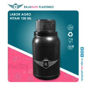 Botol Labor Agro 100 ml HDPE Hitam – Tutup Variasi Warna