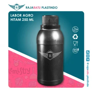 Botol Labor Agro 250 ml HDPE Hitam – Tutup Variasi Warna