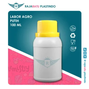 Botol Labor Agro 100 ml HDPE Putih Susu– Tutup Variasi Warna