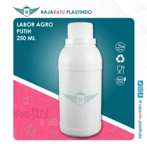Botol Labor Agro 250 ml HDPE (Putih Susu) – Tutup Variasi Warna