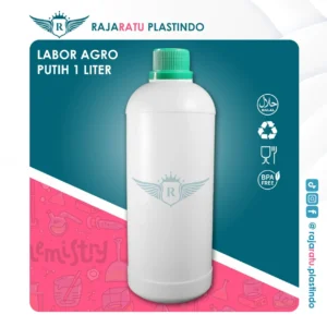 Botol Labor Agro 1 Liter HDPE (Putih Susu) – Tutup Varian Warna